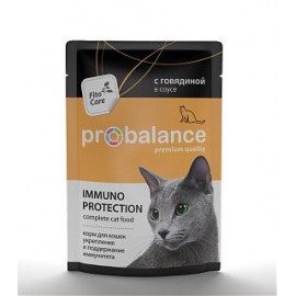 ProBalance ADULT Immuno Protection корм консервированный для кошек, с говядиной в соусе
